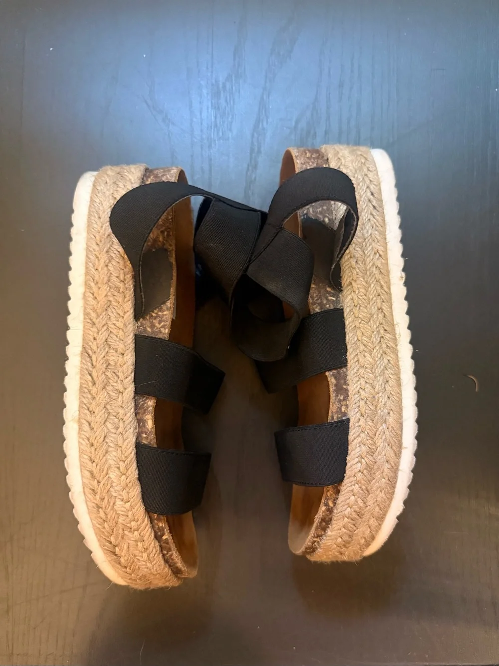 Steve Madden Black Strappy Espadrille Platform Sandals